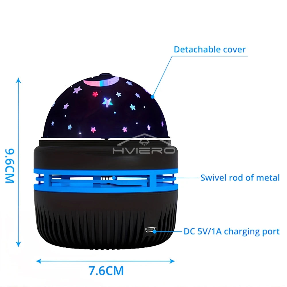 Starry Night Light Projector USB Table Lamps Gaming Room Home Theater Ceiling Wedding Decoration Halloween Rotates Automatically