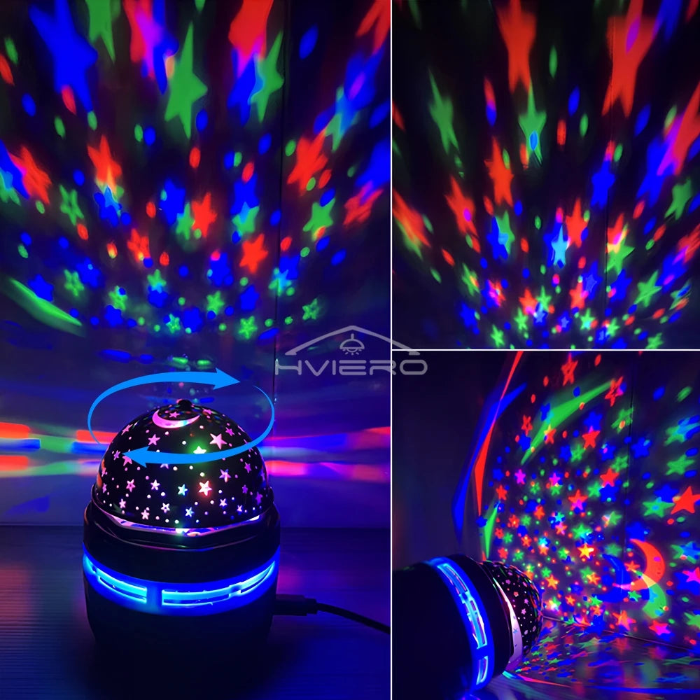Starry Night Light Projector USB Table Lamps Gaming Room Home Theater Ceiling Wedding Decoration Halloween Rotates Automatically